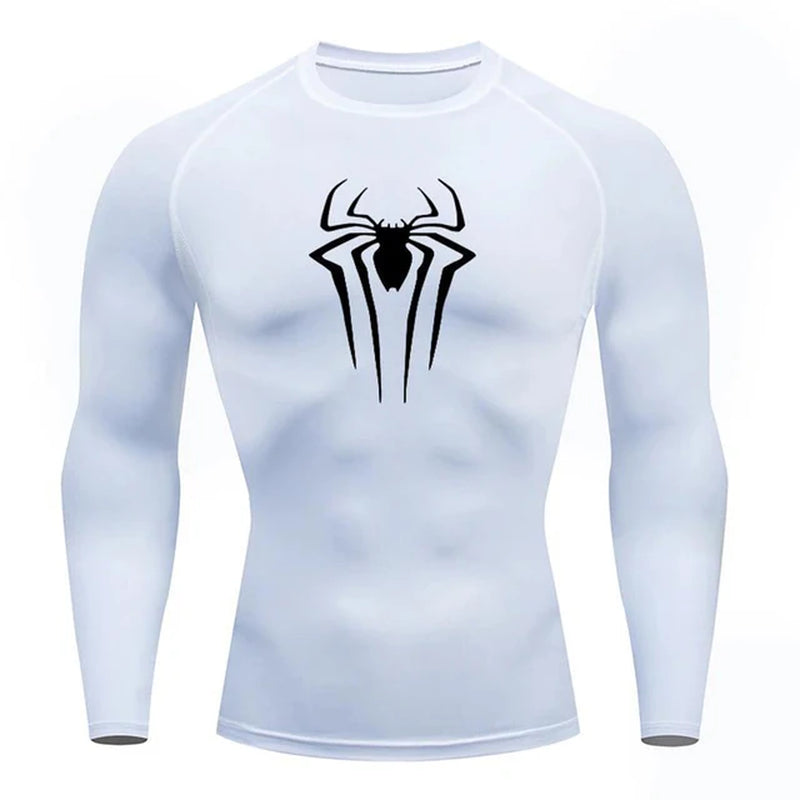 Men'S UPF 50+ Long Sleeve Compression Shirts Printed Water Sports Rash Guard Quick Dry Base Layer Athletic Workout Shirt