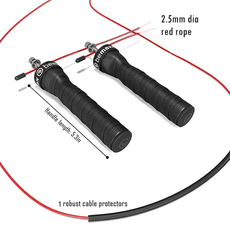 Fitness Speed Jump Rope Crossfit Skipping Ropes Weighted Jumping Excise Workout with Ball Bearings Anti-Slip Handles Spare Rope