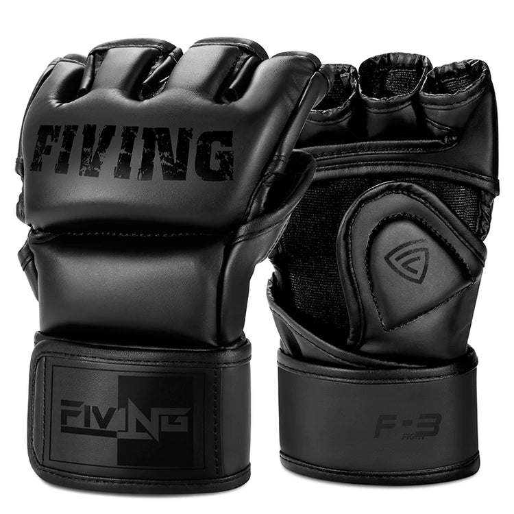 Half Finger Boxing Gloves PU Leather MMA Fighting Kick Boxing Gloves Karate Muay Thai Training Workout Gloves Men