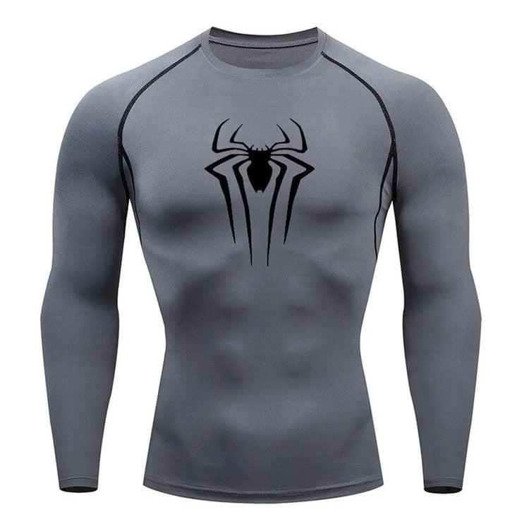 Men'S UPF 50+ Long Sleeve Compression Shirts Printed Water Sports Rash Guard Quick Dry Base Layer Athletic Workout Shirt